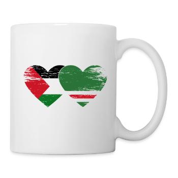 Palästina Tschetschenien Flagge Herz used - Tasse - Weiß - Rechts