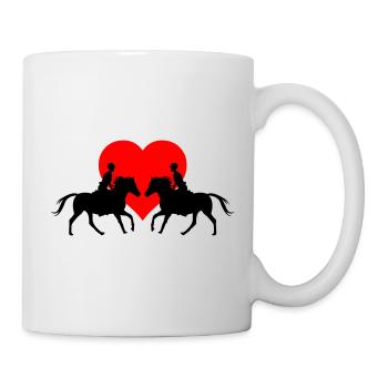 Cœur Cavalier Couples dans le Cœur - Mug blanc - blanc - Droite