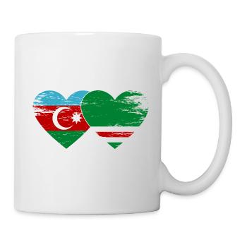 Aserbaidschan Tschetschenien Flagge Herz used - Tasse - Weiß - Rechts