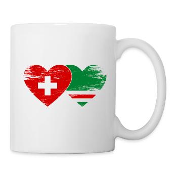 Schweiz Tschetschenien Flagge Herz used - Tasse - Weiß - Rechts