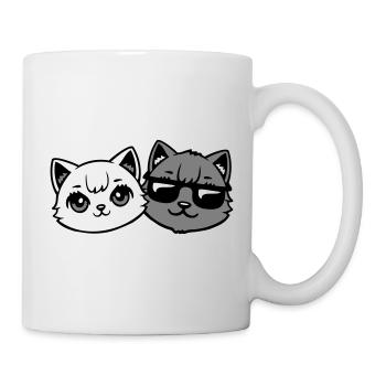 Cute Kittens Cool Male Couple Black and White Cats - Mug - white - Right