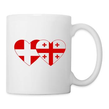 Danemark Géorgie drapeau coeur utilisé - Mug blanc - blanc - Droite