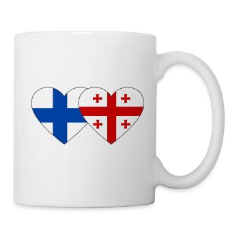 Cœur du drapeau de la Finlande Géorgie - Mug blanc - blanc - Droite