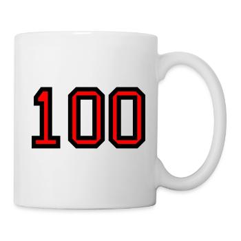 100. 100 JAHRE. 100-JÄHRIGES JUBILÄUM. GEBURTSTAG 100 - Tasse - Weiß - Rechts