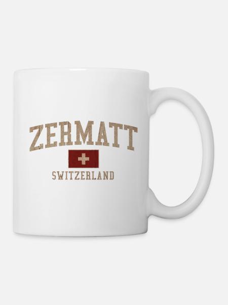 Zermatt Wallis - Vintage Switzerland - Tasse - Weiß