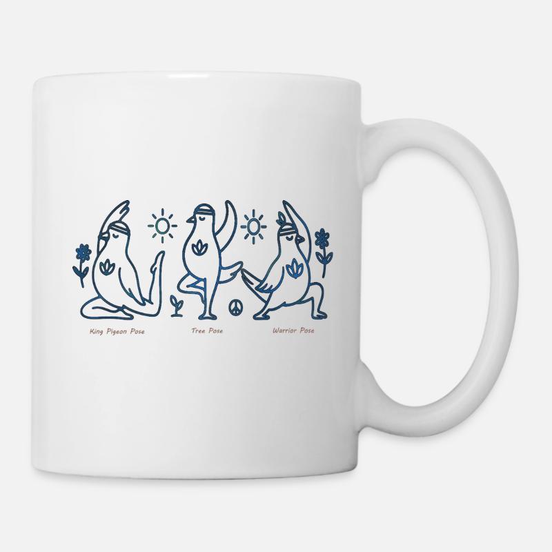 Drei Pinguine im Yoga Boho Peace - Tasse - Weiß
