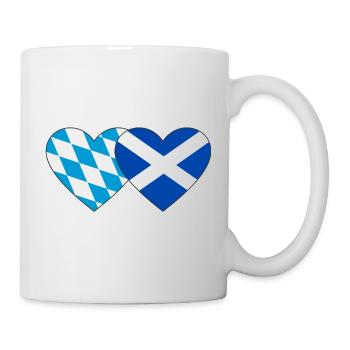 Bavaria Scotland Flag Heart - Mug - white - Right