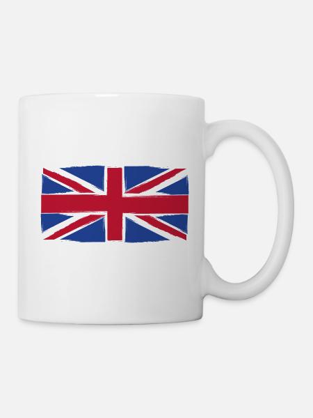 Grunge Union Jack Flag Art - Mug - white