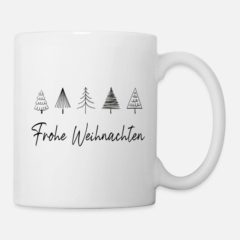 Joyeux Noël Ligne Arbres - Mug blanc - blanc