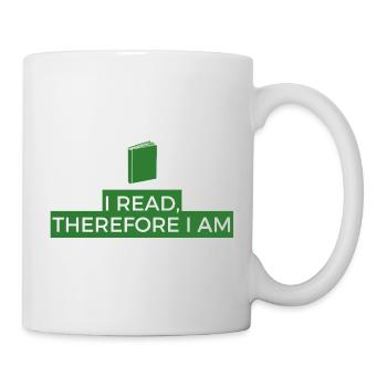 I Read Therefore I Am Book Philosophy - Mug - white - Right