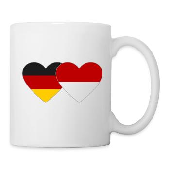 Germany Indonesia Flag Heart - Mug - white - Right