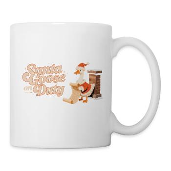 Cadeau de Noël Santa Goose On Duty - Mug blanc - blanc - Droite