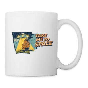 Take Me to Space Capybara UFO Pop Art - Mug - white - Right