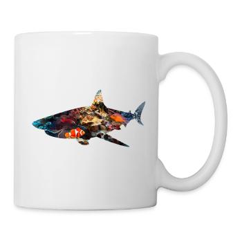 Coral Reef Shark Fish Silhouette - Mug - white - Right