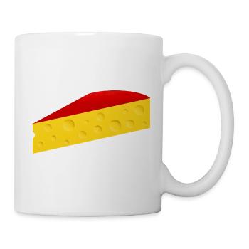 Quartier de fromage à croûte rouge - Mug blanc - blanc - Droite