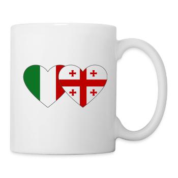 Drapeau du cœur de l’Italie et de la Géorgie - Mug blanc - blanc - Droite