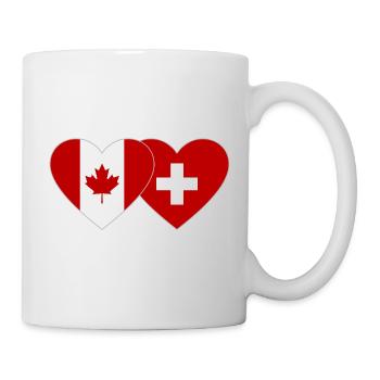 Canada Switzerland Flag Heart - Mug - white - Right