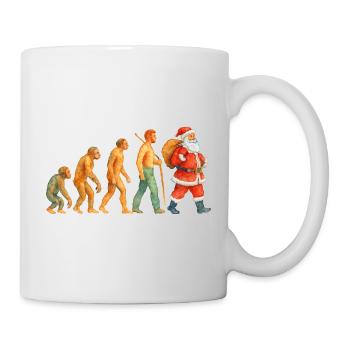 Evolution zum Weihnachtsmann – Watercolor Xmas - Tasse - Weiß - Rechts