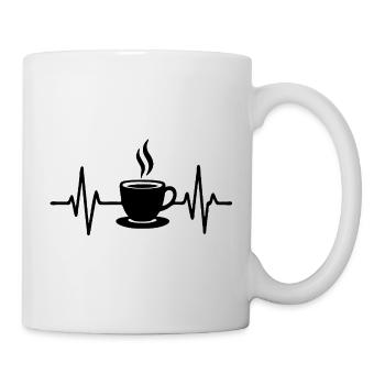 Tasse à café cœur brisé Design de ligne minimaliste - Mug blanc - blanc - Droite