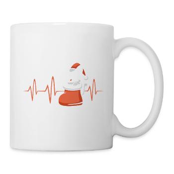 Christmas cat in heartbeat design - Mug - white - Right