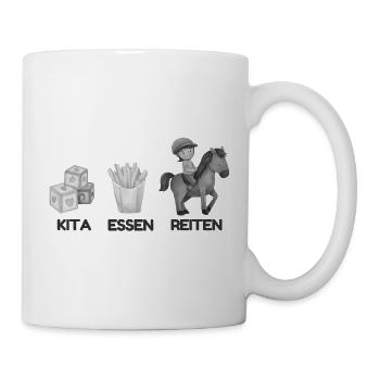 Kita Essen Reiten Motive Pferd - Tasse - Weiß - Rechts