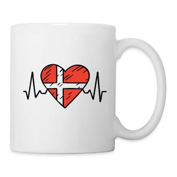 Danemark Heartbeat Line Drapeau danois Love Design - Mug blanc - blanc - Droite