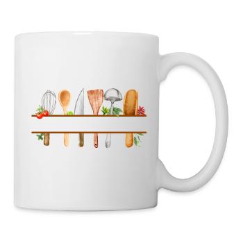 Cadeau cuisine watercolor personnalisé  - Mug blanc - blanc - Droite