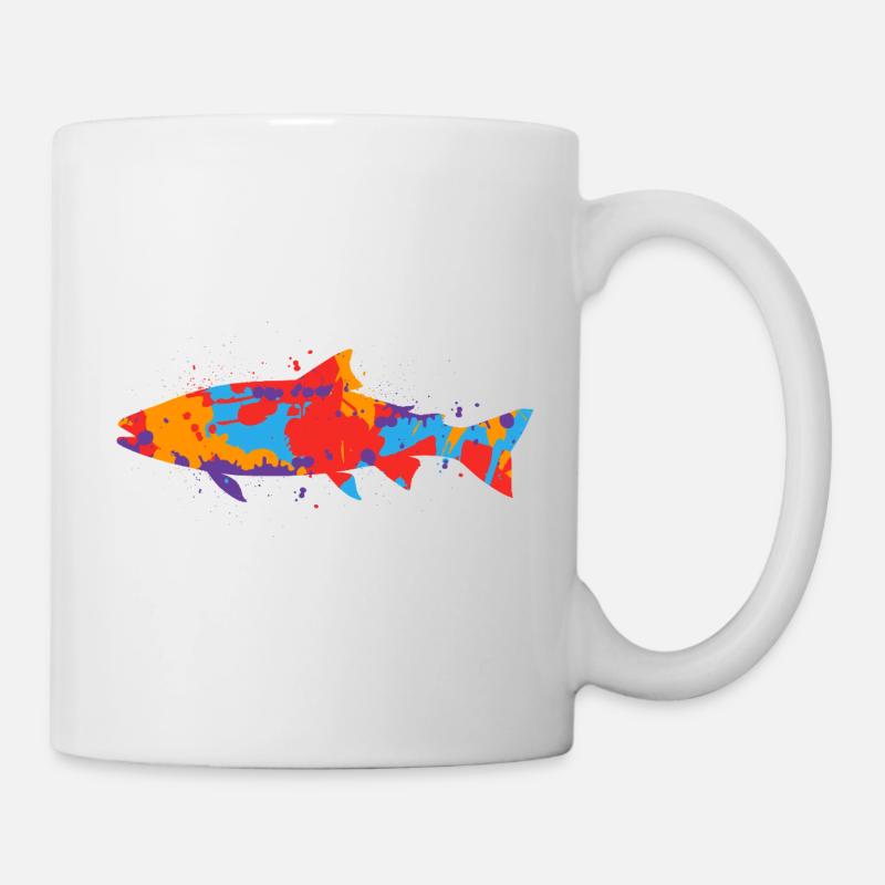 Forellen Angeln bunt Forellenangler Angler Forelle - Tasse - Weiß