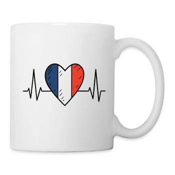 France Heartbeat Line French Flag Love Design - Mug - white - Right