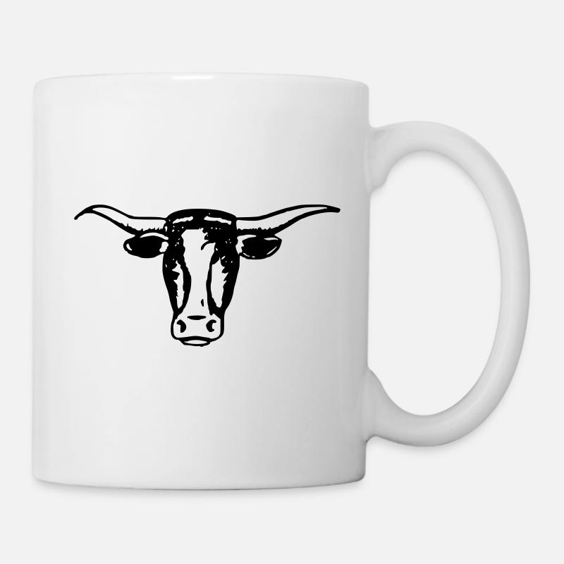 Longhorn Ochsenkopf - Tasse - Weiß