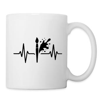 Farbroller Heartbeat Line DIY Farbdesign - Tasse - Weiß - Rechts