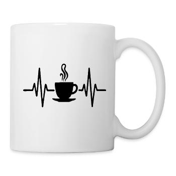 Tasse à café cœur brisé Design de ligne minimaliste - Mug blanc - blanc - Droite