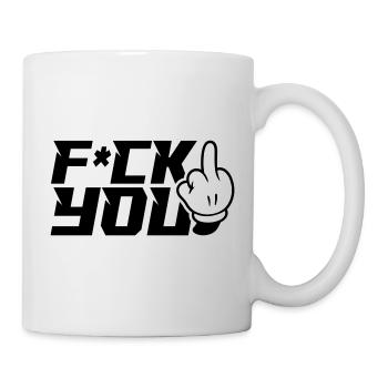 Middle finger F_ck You - Mug - white - Right