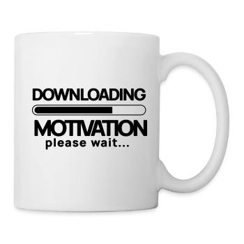 Motivation herunterladen. Bitte warten - Tasse - Weiß - Rechts