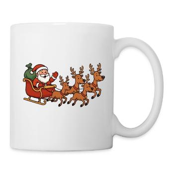 Traîneau de Noël avec des rennes - Mug blanc - blanc - Droite