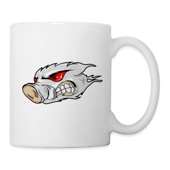 Feuriges Wildschweinkopf-Emblem - Tasse - Weiß - Rechts