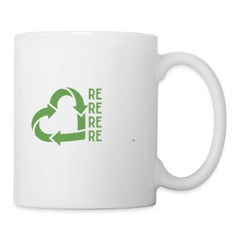 Wiederverwendung reduzieren, recyceln, wiederholen – Öko-Thema - Tasse - Weiß - Rechts