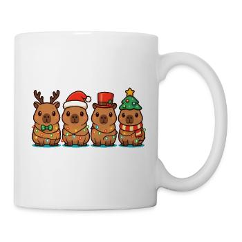 Capybara Weihnachtsmann Weihnachtsbeleuchtung - Tasse - Weiß - Rechts