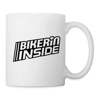 Bikerin à l’intérieur des lettres (les couleurs peuvent être modifiées) - Mug blanc - blanc - Droite