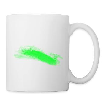 Green Brush Stroke Abstract - Mug - white - Right