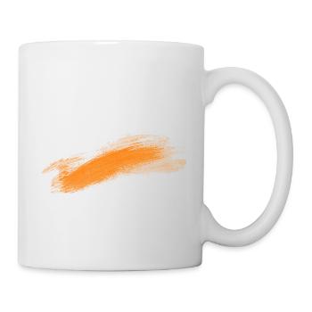 Traînée orange sur fond noir - Mug blanc - blanc - Droite