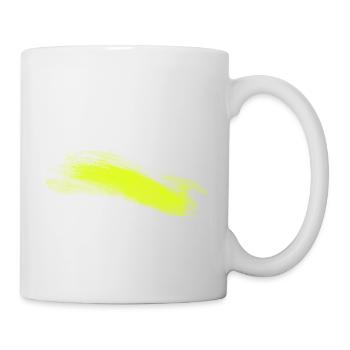 Neon Lime Pinselstrich - Tasse - Weiß - Rechts