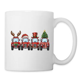 Traktor Weihnachtsmann Weihnachtsbeleuchtung  - Tasse - Weiß - Rechts