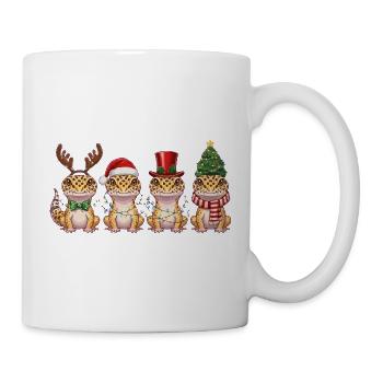 Leopardgecko Weihnachten Lichterkette - Tasse - Weiß - Rechts