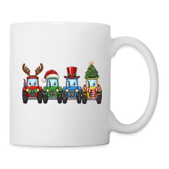 Traktor Weihnachtsmann Weihnachtsbeleuchtung  - Tasse - Weiß - Rechts