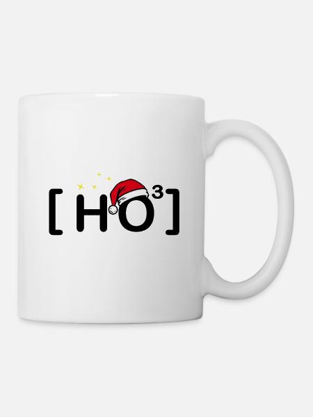 Ho Ho Ho – Lustiges Weihnachtsmotiv minimalistisch - Tasse - Weiß