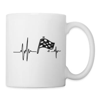 Motor Racing | Heart Bat Checkered Flag - Mug - white - Right