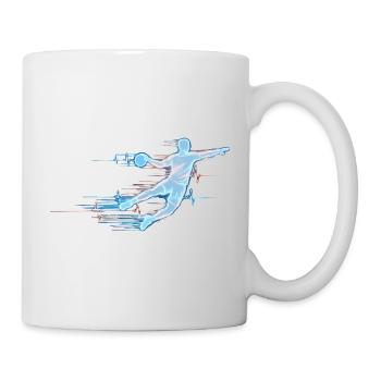 ECG de handball Battement de cœur Joueur de Handball Pouls Cadeau - Mug blanc - blanc - Droite