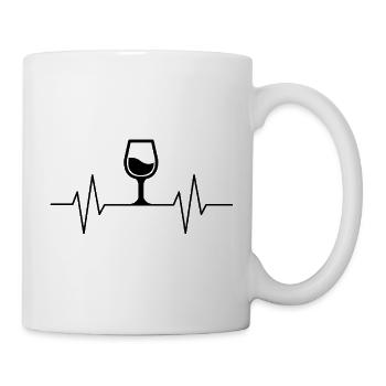Weinglas-Herzschlag - Tasse - Weiß - Rechts