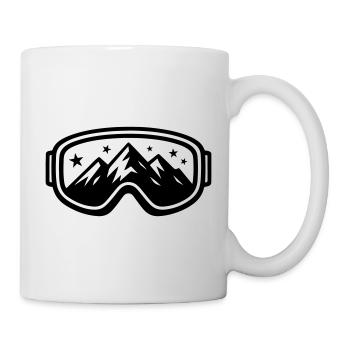 Icône de piste des montagnes de ski Ski Goggles - Mug blanc - blanc - Droite